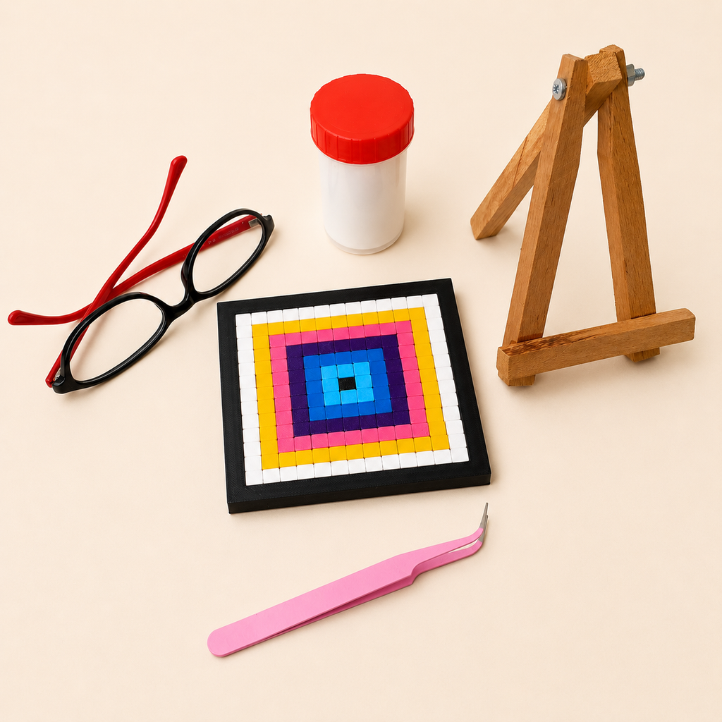 Colorful Geometric Mosaic Kit – DIY Pixel Art Craft Kit for Kids & Adults