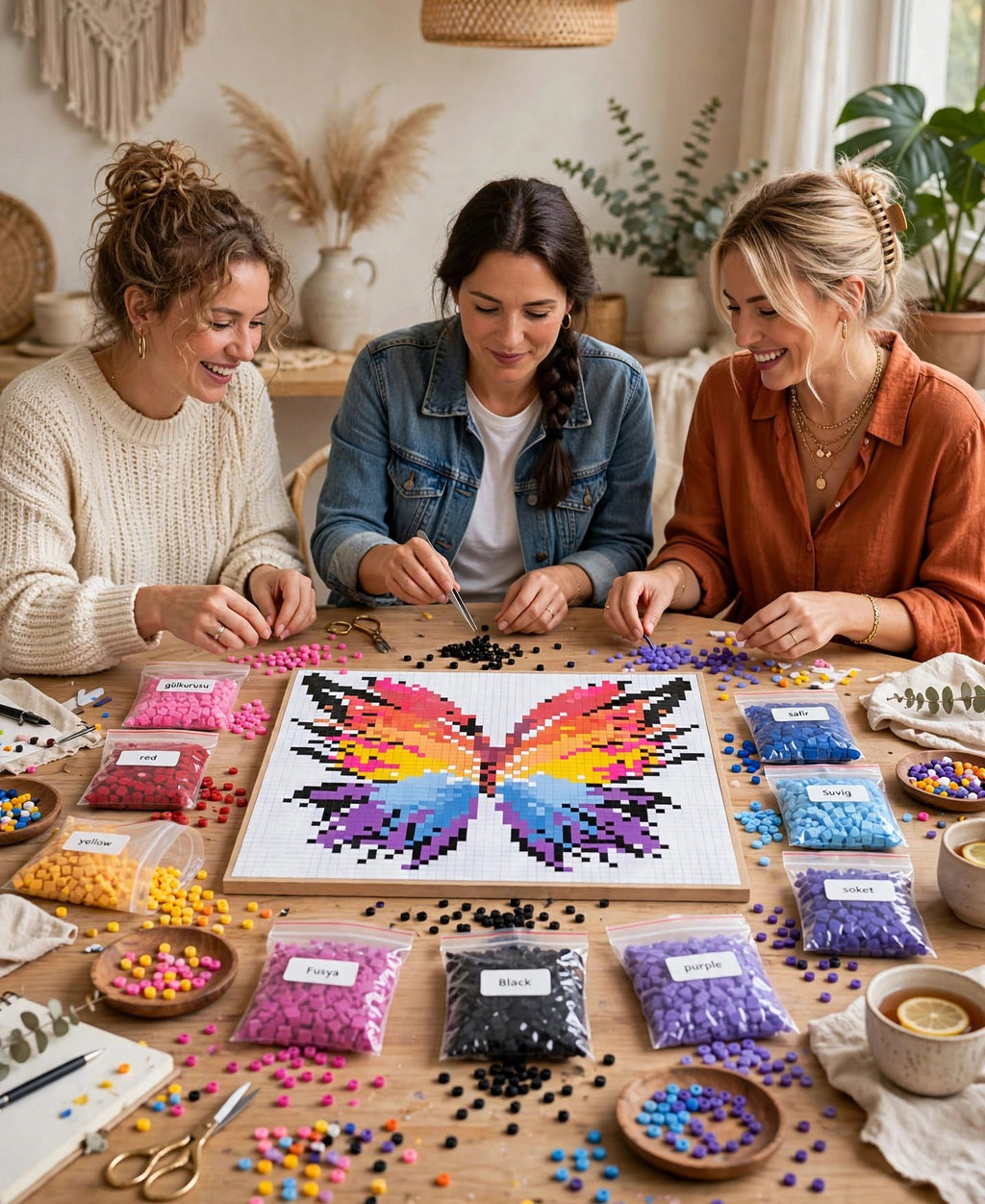Butterfly Mosaic Kit – DIY Pixel Art Craft Kit for Adults