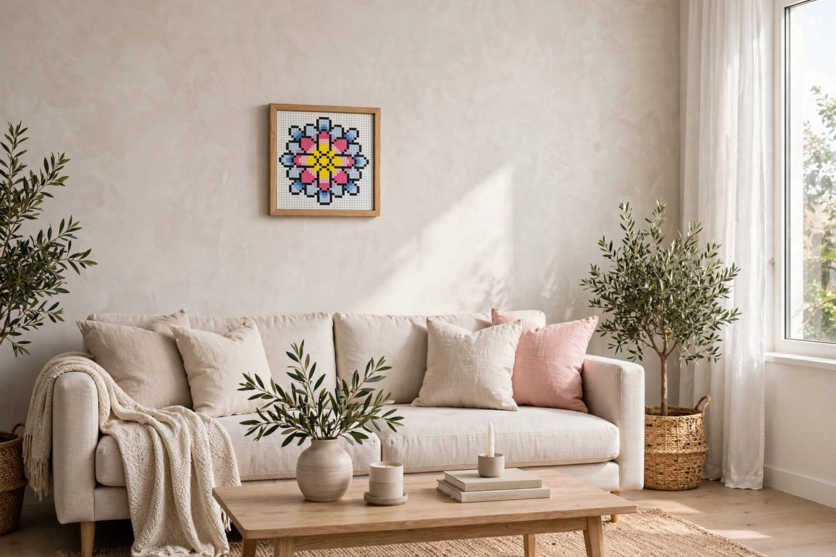 Colorful Mandala Mosaic Kit – DIY Pixel Art Craft Kit for Adults