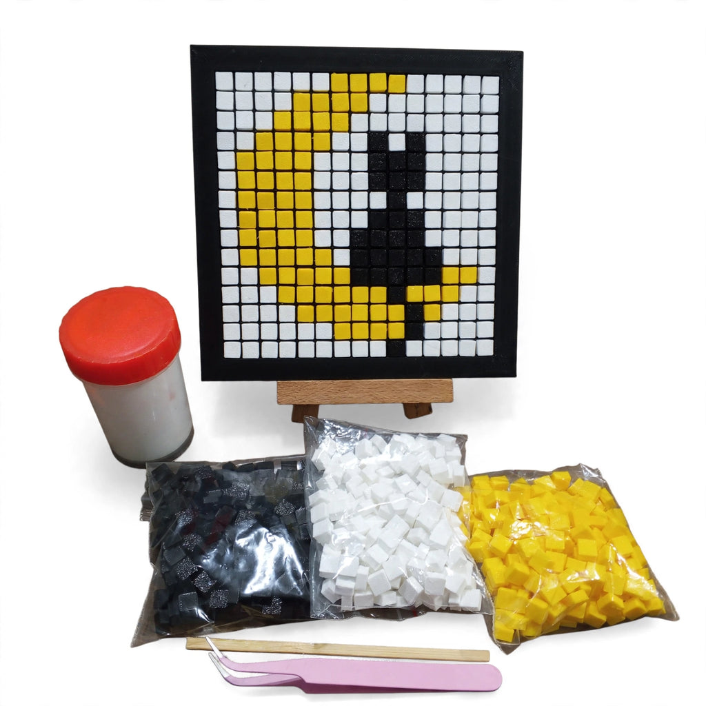 Crescent Moon Cat Mosaic Kit – DIY Pixel Craft Kit for Kids & Adults