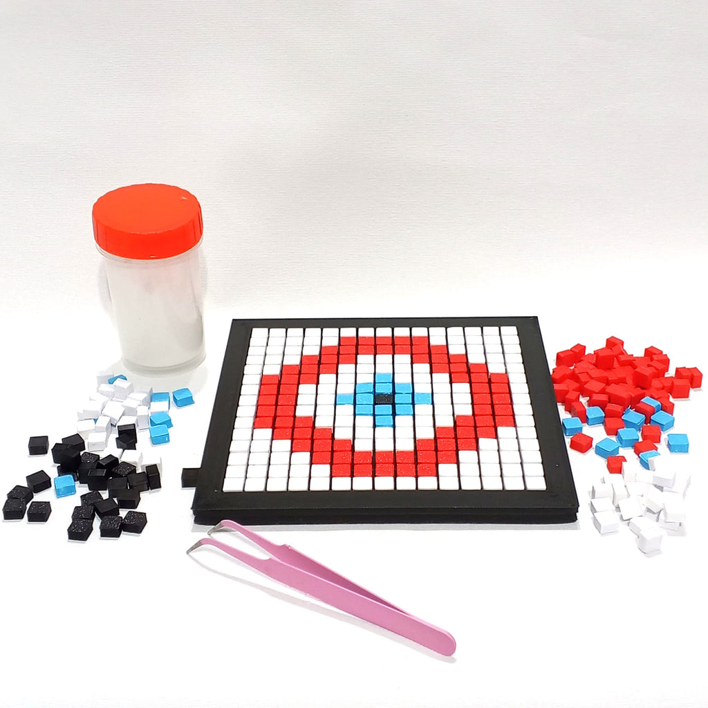 DIY Evil Eye Mosaic Kit – Turkish Nazar Wall Art – Pixel Art Craft Kit for Kids & Adults
