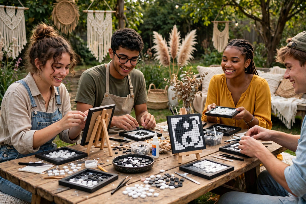 DIY Yin Yang Mosaic Kit – Black & White Pixel Art Craft Kit