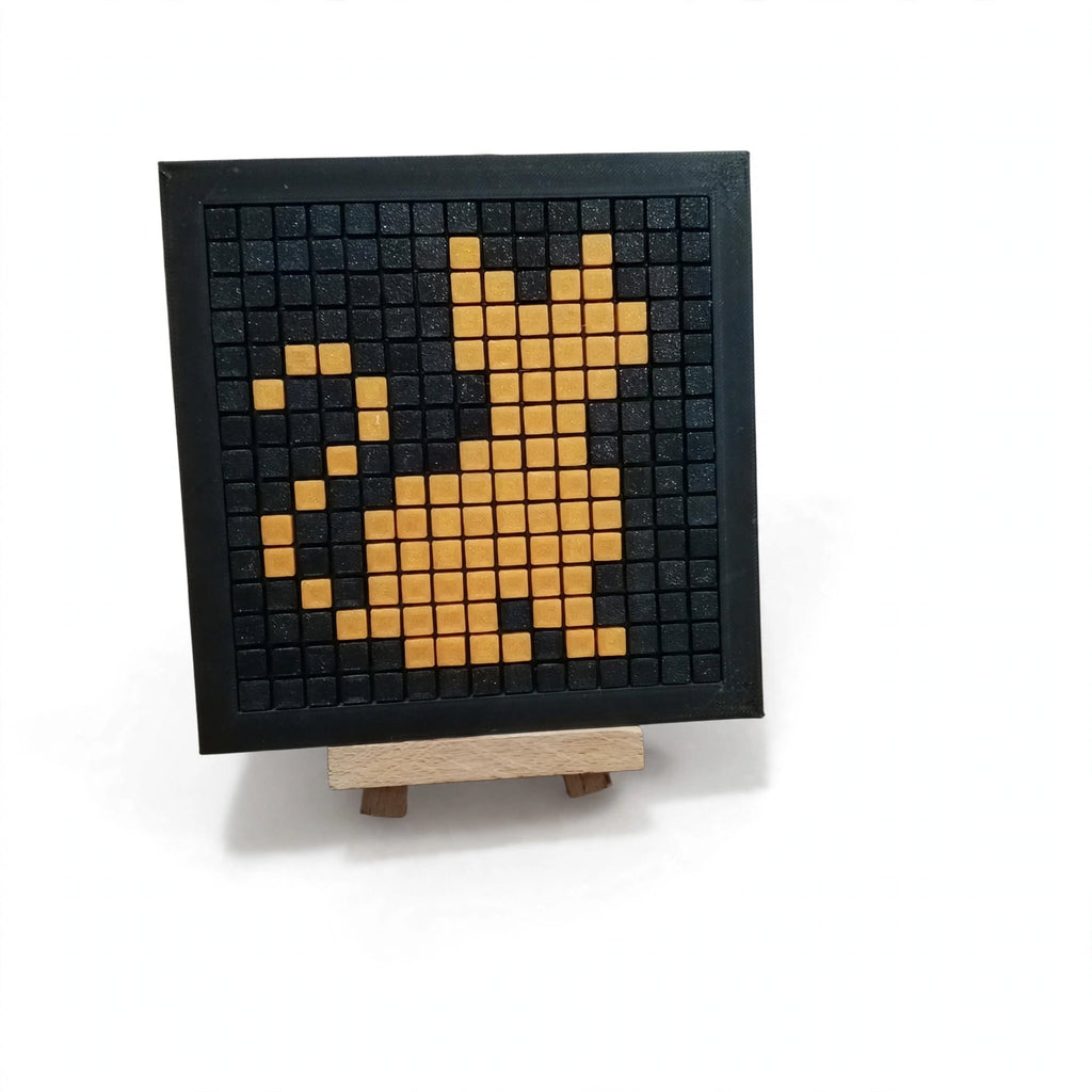 DIY Cat Mosaic Kit – Black & Gold Pixel Art Craft Kit